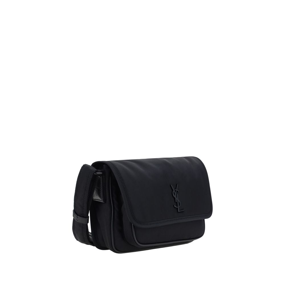 Luxuriöse Saint Laurent Schultertasche aus schwarzem Polyamid