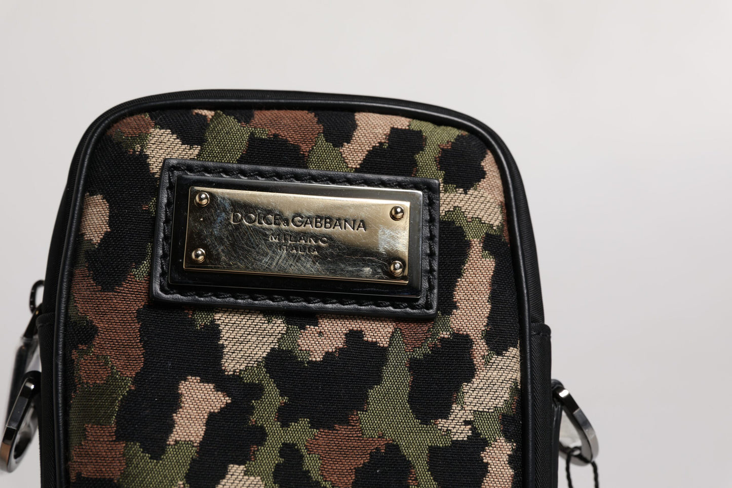 Dolce & Gabbana Multicolor Leopard Jacquard Clutch mit Logo-Plakette