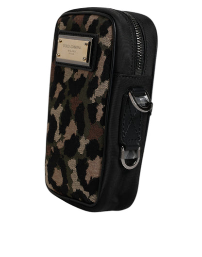 Dolce & Gabbana Multicolor Leopard Jacquard Clutch mit Logo-Plakette