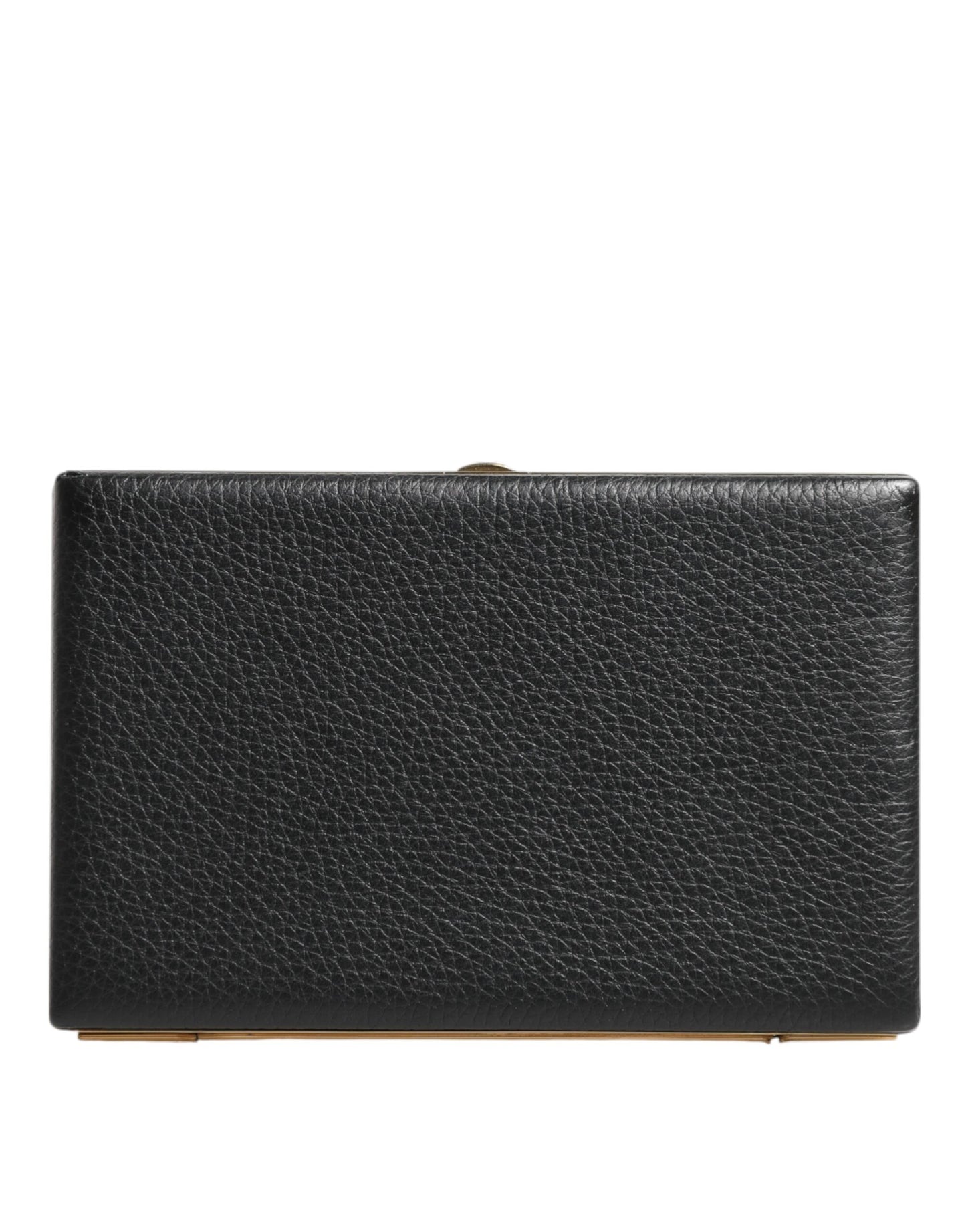 Dolce & Gabbana Schwarz Leder Gold Rahmen Kupplung - Exquisite Abendtasche für den besonderen Anlass