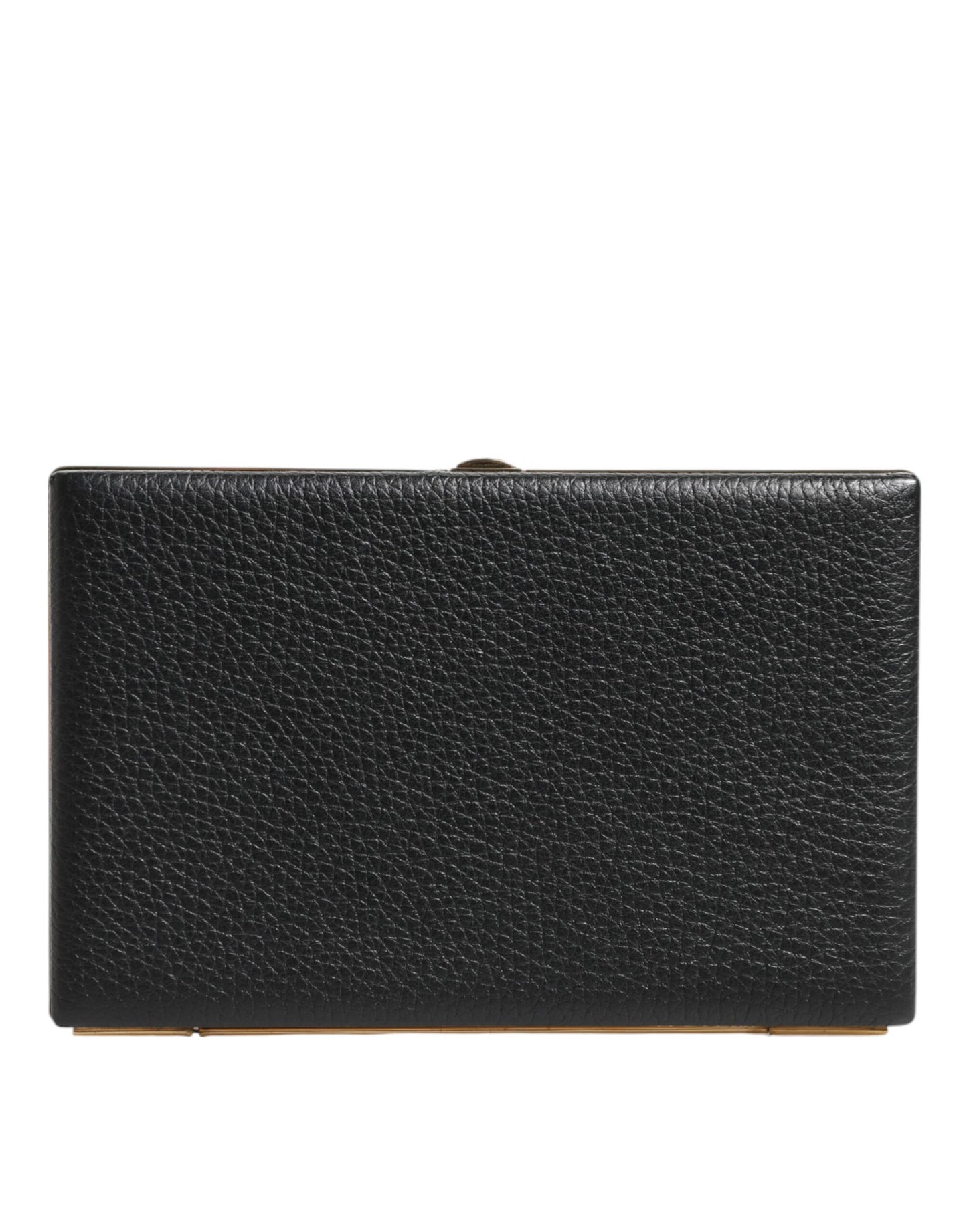 Dolce & Gabbana Schwarz Leder Gold Rahmen Kupplung - Exquisite Abendtasche für den besonderen Anlass
