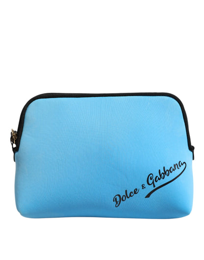 Dolce & Gabbana Blaue Nylon DG Logo Clutch Pouch Tasche