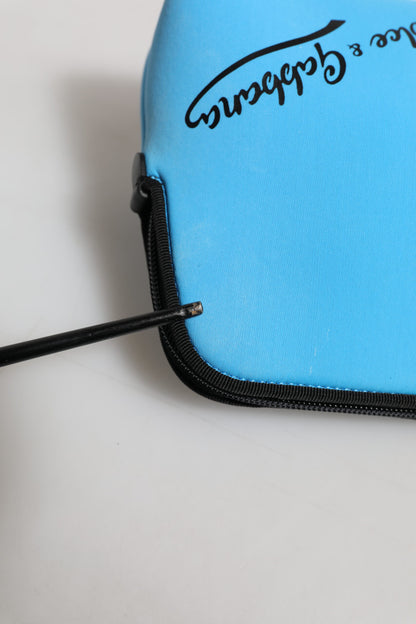 Dolce & Gabbana Blaue Nylon DG Logo Clutch Pouch Tasche