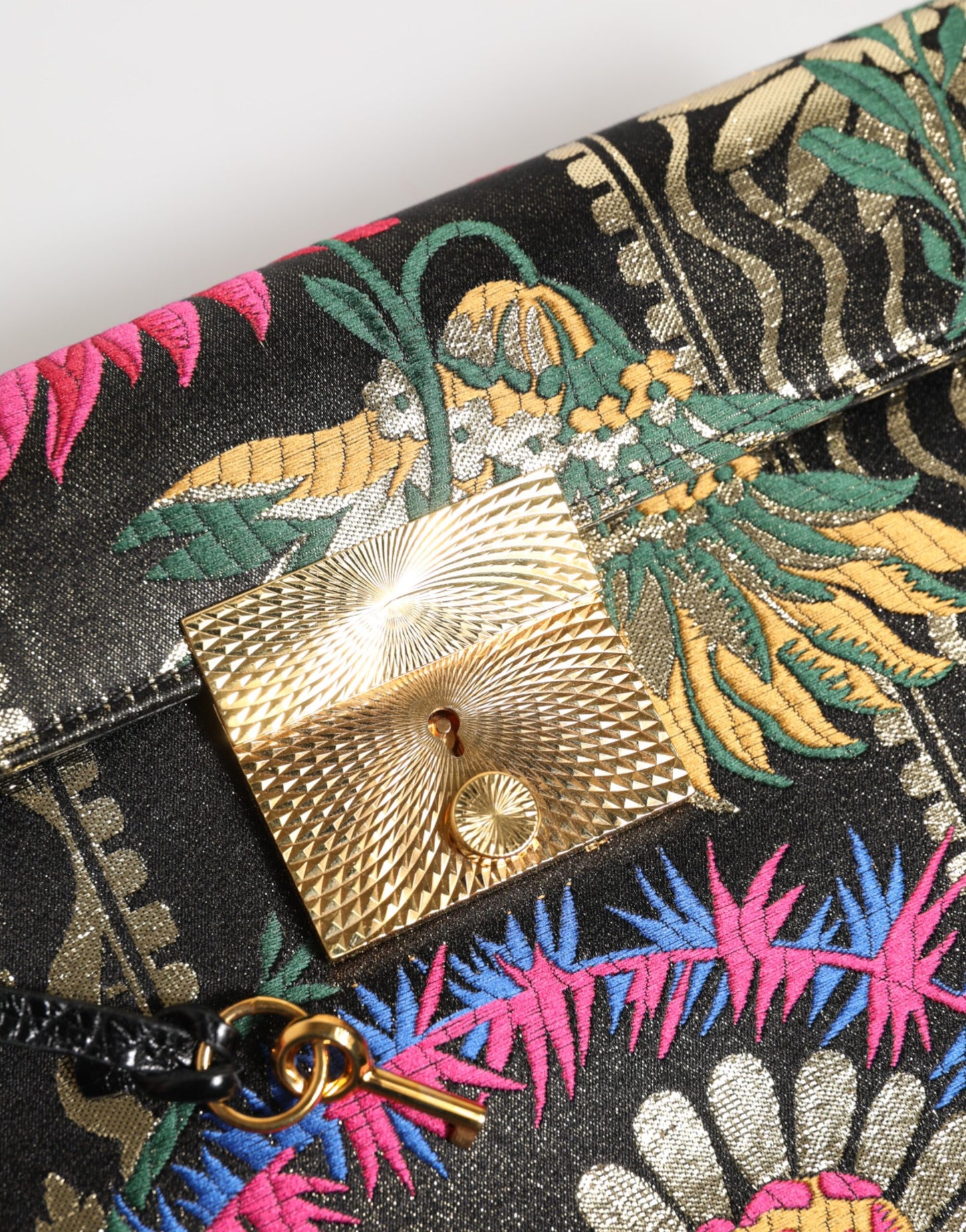 Dolce & Gabbana Wielokolorowa żakardowa torba na dokumenty w kwiaty – elegancja w każdym włóknie
