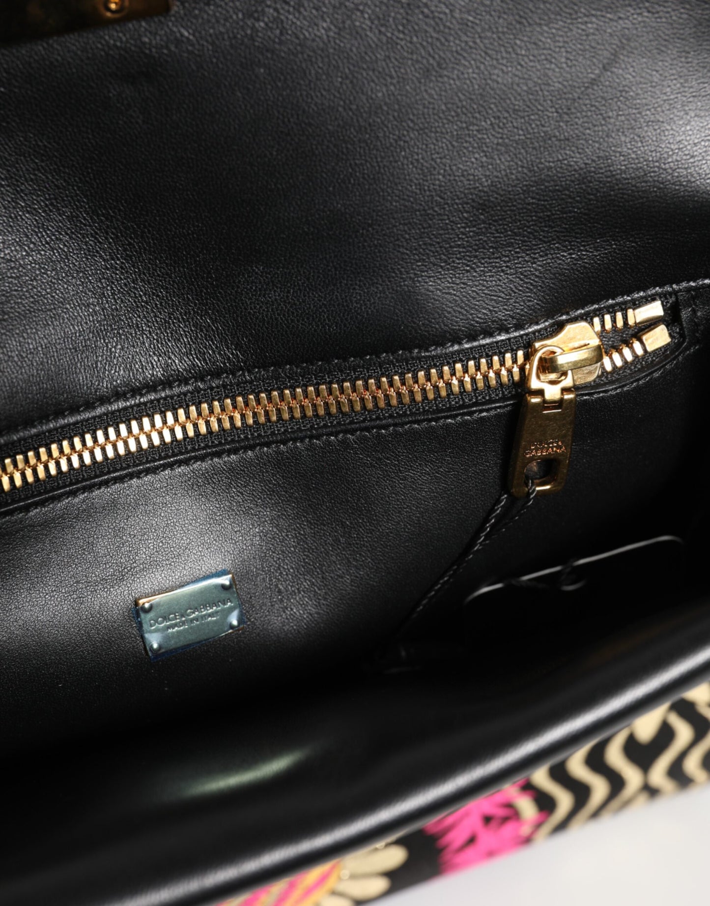 Dolce & Gabbana Wielokolorowa żakardowa torba na dokumenty w kwiaty – elegancja w każdym włóknie