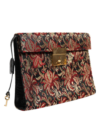 Dolce & Gabbana Multicolor Jacquard Floral Aktentasche – Exklusive Designer Laptop-Tasche