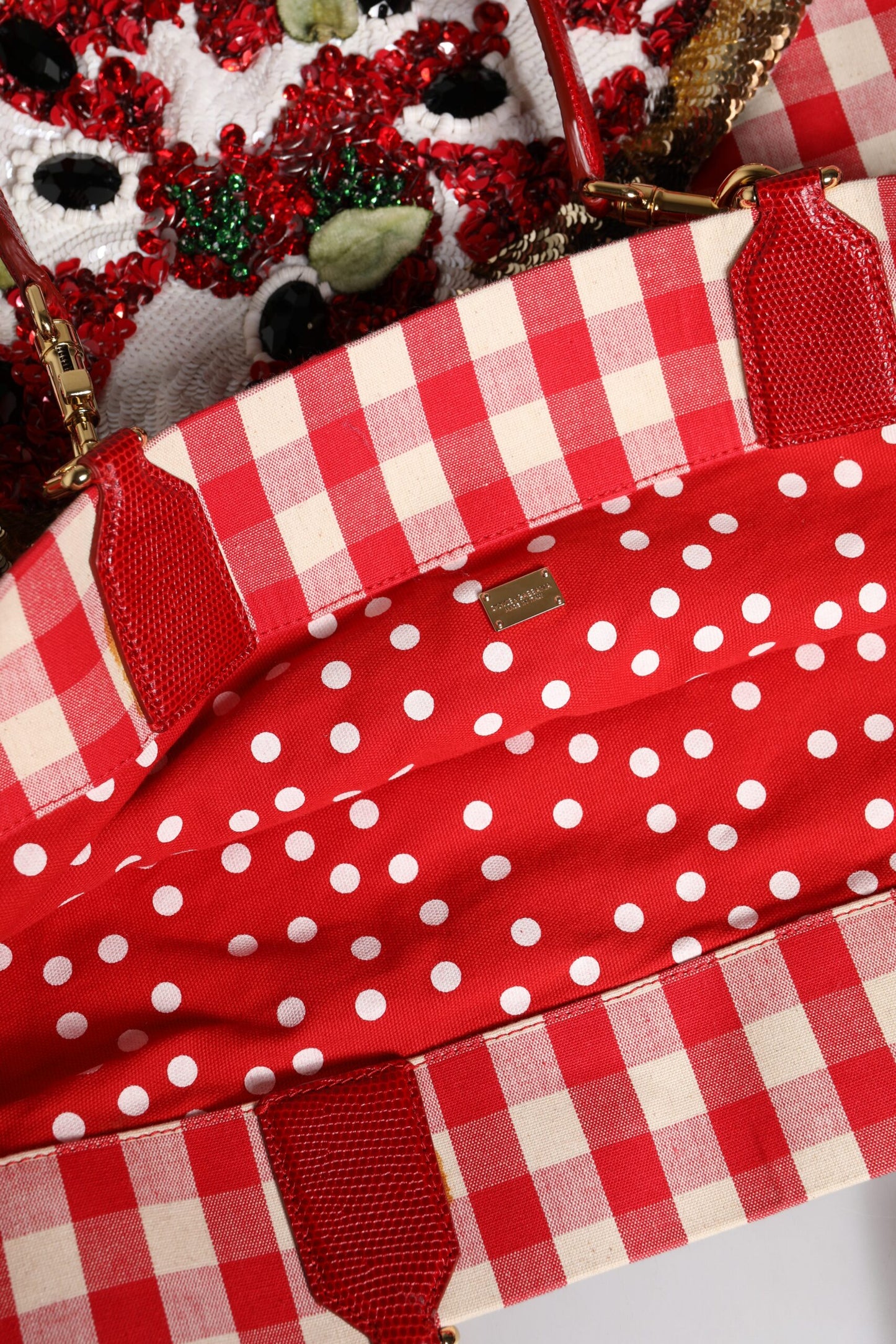 Dolce & Gabbana I Love Pizza Tasche mit Strass - Exklusive Tote Bag in Rot