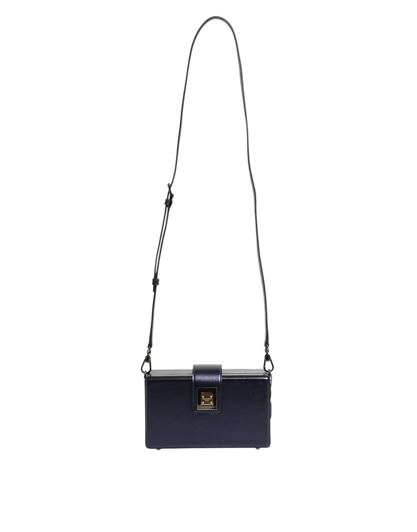 Dolce & Gabbana Blaue DG BOX Umhängetasche aus Lammfell Leder