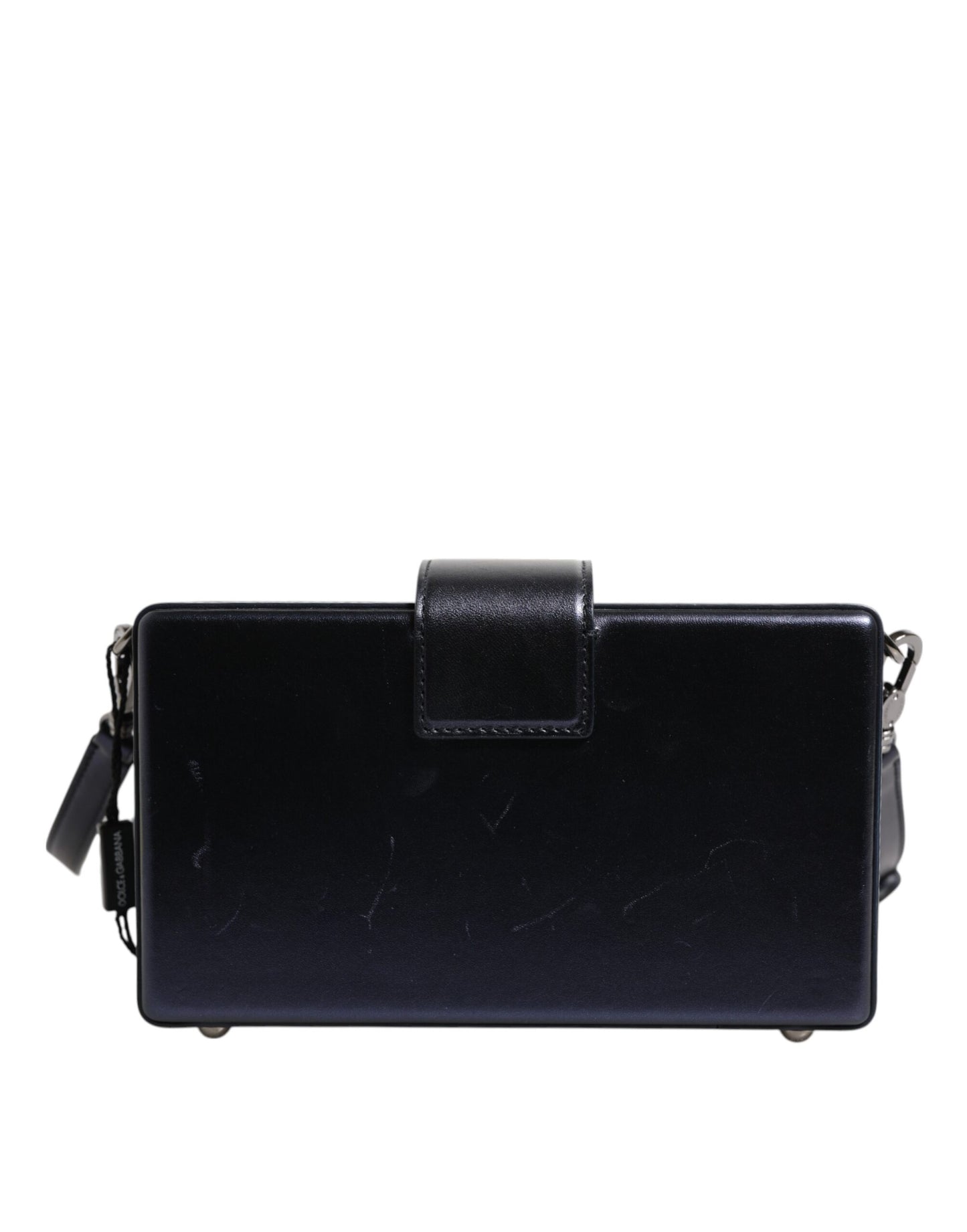 Dolce & Gabbana Blaue DG BOX Umhängetasche aus Lammfell Leder
