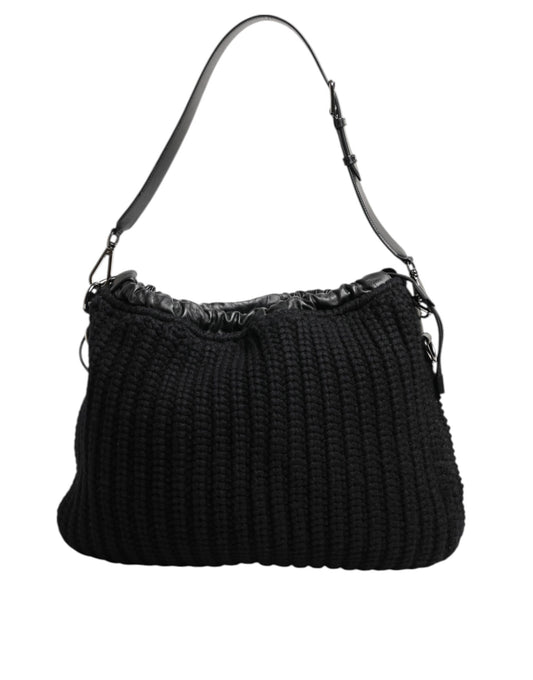 Dolce & Gabbana Schwarz Kaschmir Schultertasche für Damen – Eleganz und Stil