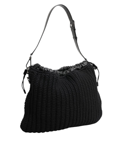 Dolce & Gabbana Schwarz Kaschmir Schultertasche für Damen – Eleganz und Stil