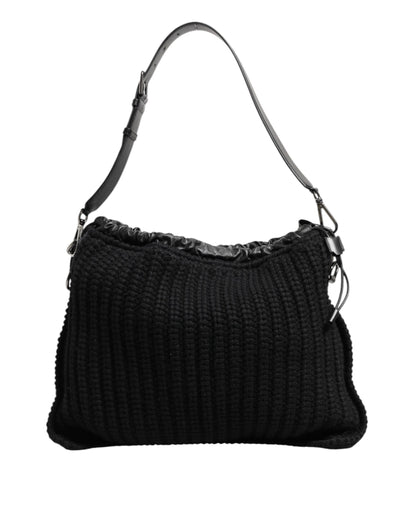Dolce & Gabbana Schwarz Kaschmir Schultertasche für Damen – Eleganz und Stil