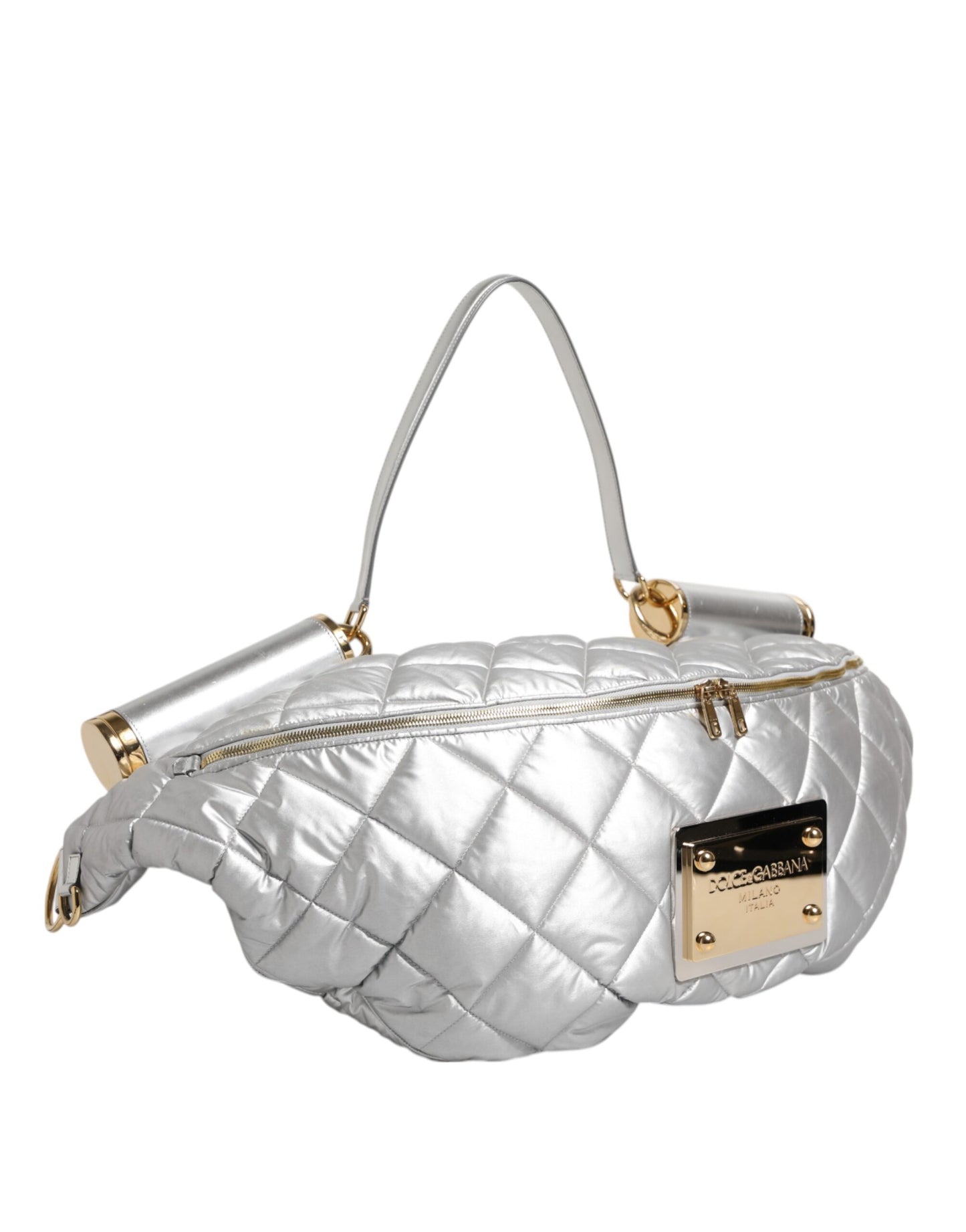 Dolce & Gabbana Silberne gesteppte Crossbody-Umhängetasche SICILY Bag – Eleganz für anspruchsvolle Damen