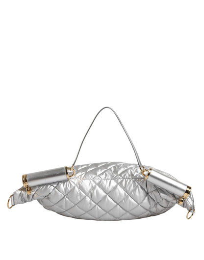 Dolce & Gabbana Silberne gesteppte Crossbody-Umhängetasche SICILY Bag – Eleganz für anspruchsvolle Damen