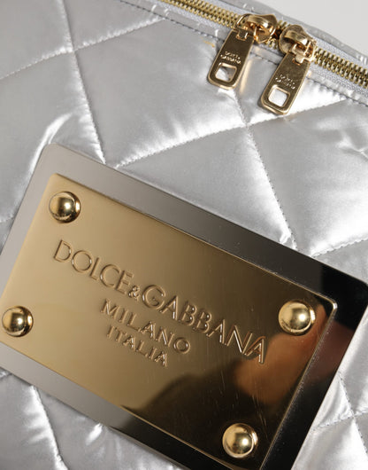 Dolce & Gabbana Silberne gesteppte Crossbody-Umhängetasche SICILY Bag – Eleganz für anspruchsvolle Damen