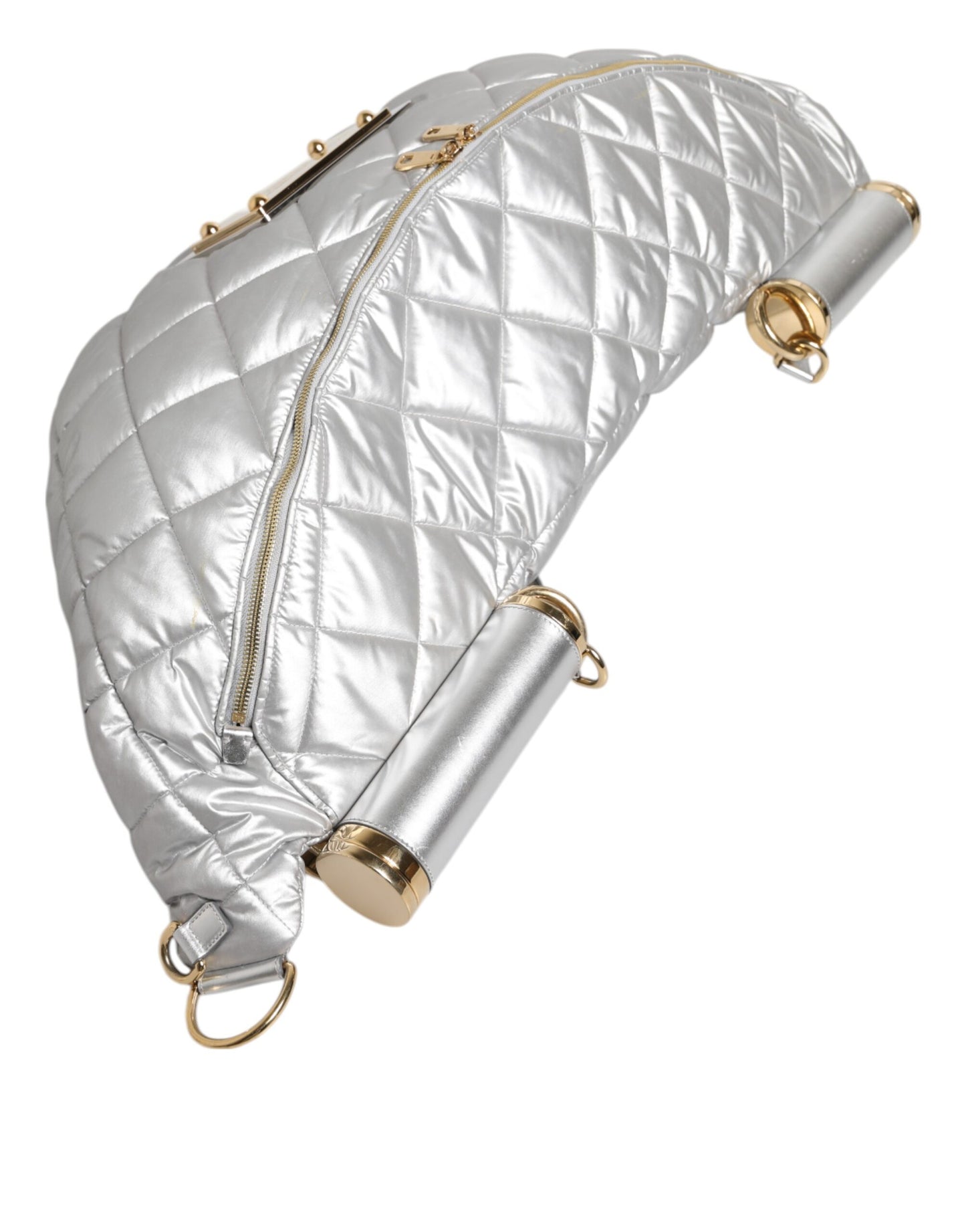 Dolce & Gabbana Silberne gesteppte Crossbody-Umhängetasche SICILY Bag – Eleganz für anspruchsvolle Damen