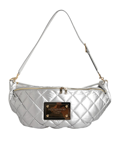 Dolce & Gabbana Silberne gesteppte Crossbody-Umhängetasche SICILY Bag – Eleganz für anspruchsvolle Damen