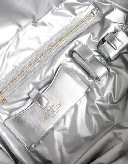 Dolce & Gabbana Silberne gesteppte Crossbody-Umhängetasche SICILY Bag – Eleganz für anspruchsvolle Damen