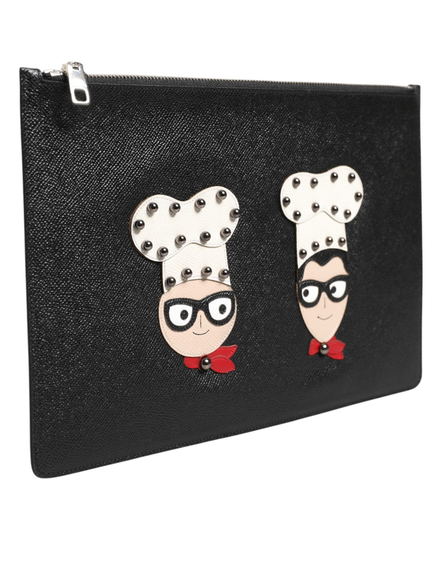 Dolce & Gabbana Schwarze Leder Clutch Pouch Tasche – Eleganz und Stil