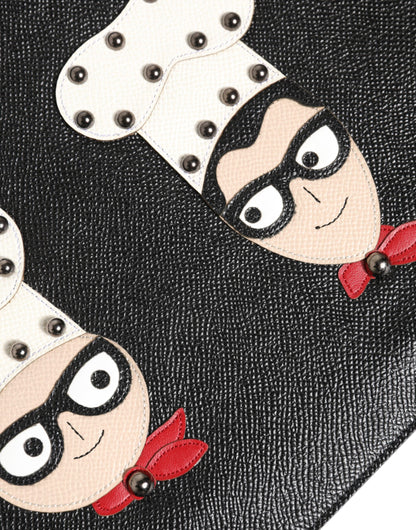 Dolce & Gabbana Schwarze Leder Clutch Pouch Tasche – Eleganz und Stil