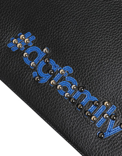 Dolce & Gabbana Schwarze Leder Herren Clutch Pouch Tasche - Eleganz in jedem Detail