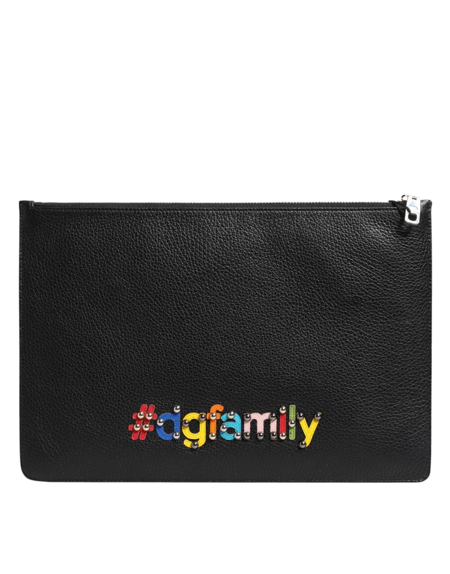 Dolce & Gabbana Schwarzes Leder #DGFAMILY Herren Clutch Pouch Tasche - Exquisite Luxusaccessoires