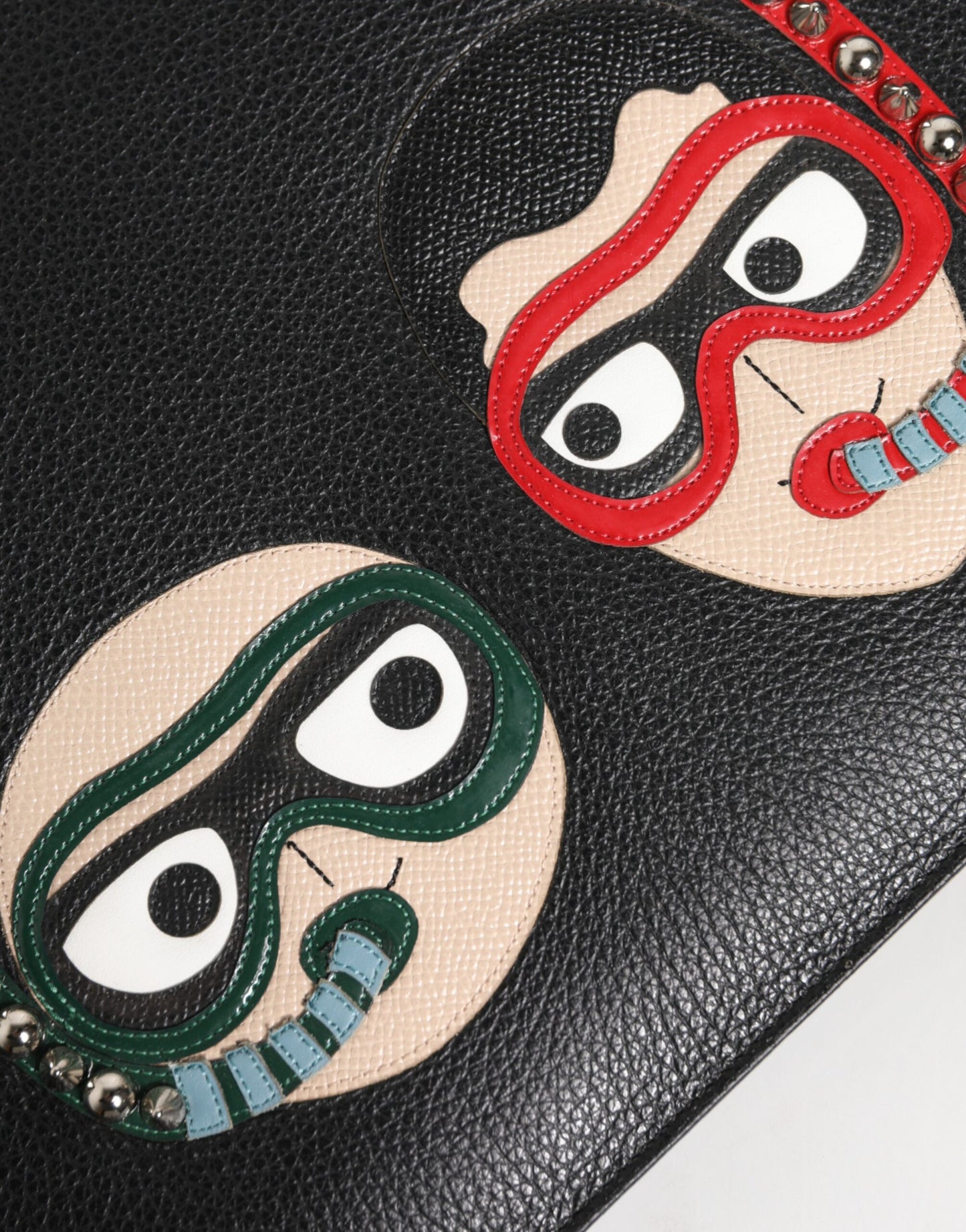 Dolce & Gabbana Schwarzes Leder #DGFAMILY Herren Clutch Pouch Tasche - Exquisite Luxusaccessoires