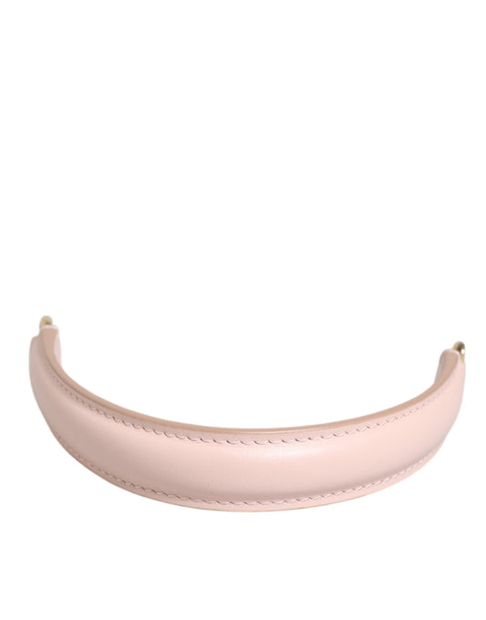 Dolce & Gabbana Rosa Leder Schulterriemen mit Goldton-Beschlägen