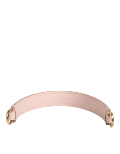 Dolce & Gabbana Rosa Leder Schulterriemen mit Goldton-Beschlägen