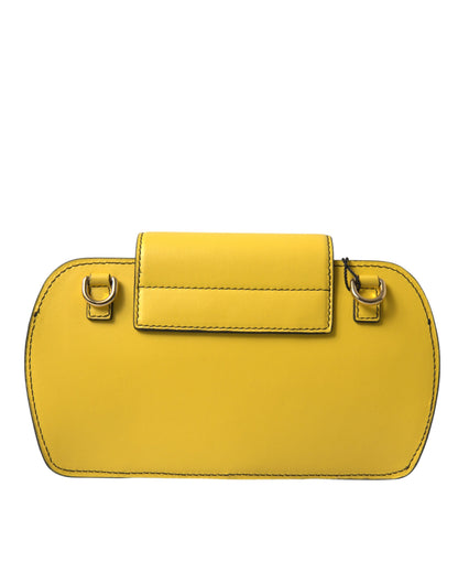 Dolce & Gabbana Gelbes Glattleder DG Logo Clutch Crossbody Tasche – Exquisites Design