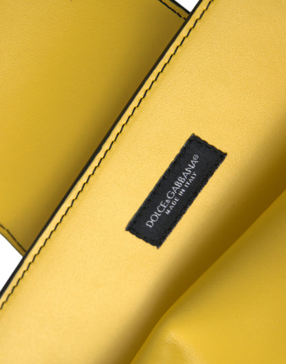 Dolce & Gabbana Gelbes Glattleder DG Logo Clutch Crossbody Tasche – Exquisites Design