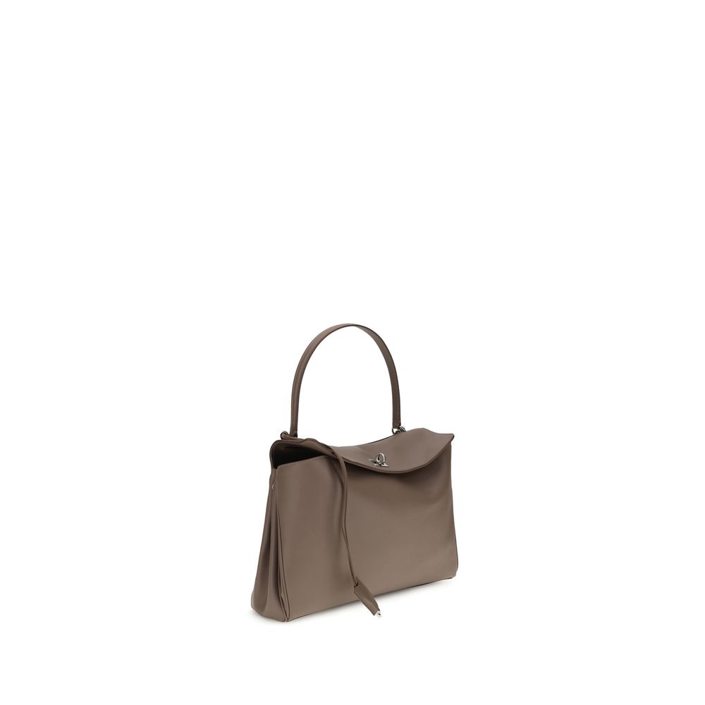Balenciaga Graue Kalbshaut Bos Taurus Schultertasche – Elegante Designerhandtasche für Damen