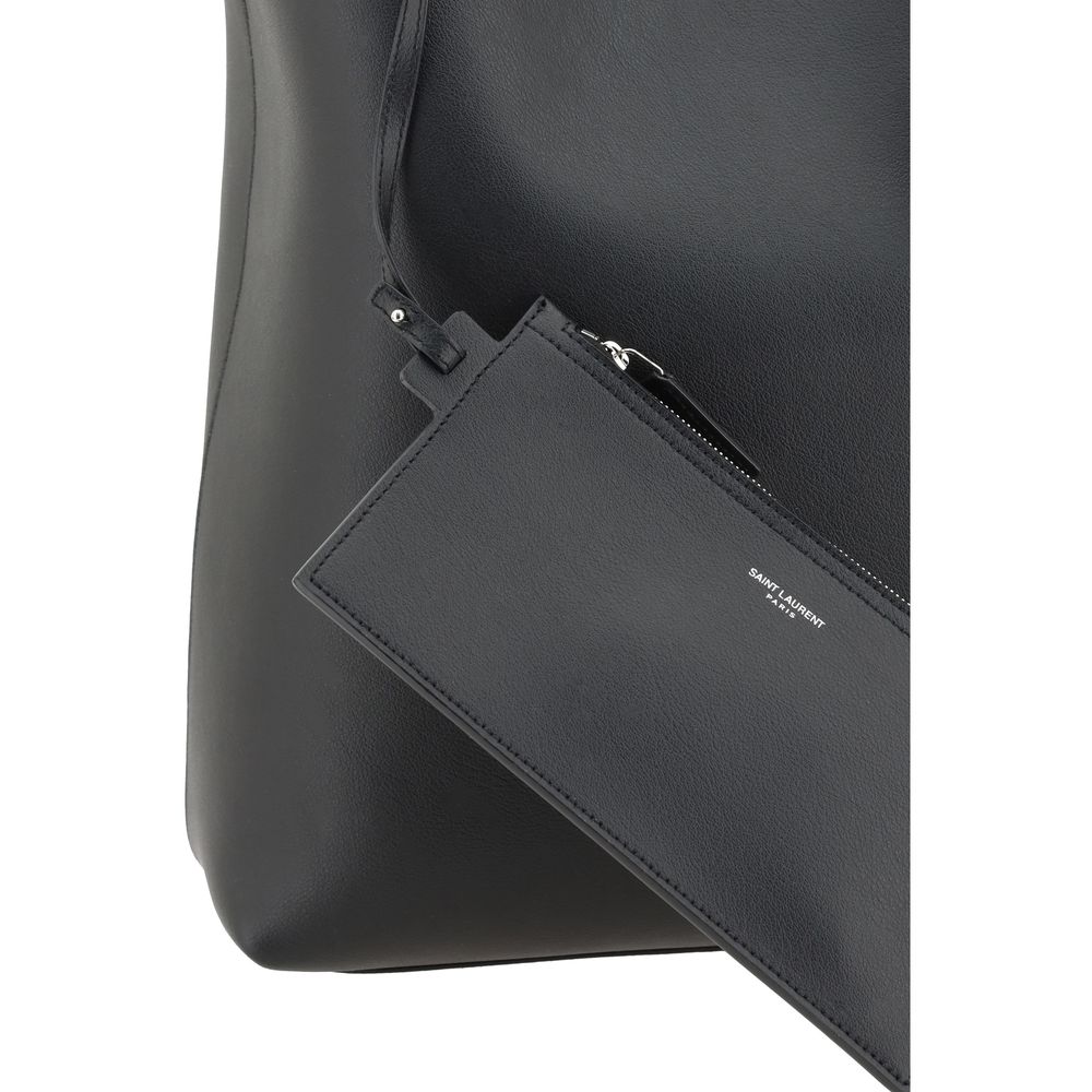 Saint Laurent Schwarze Kalbsleder Tote-Bag für Damen – Eleganz trifft Funktionalität