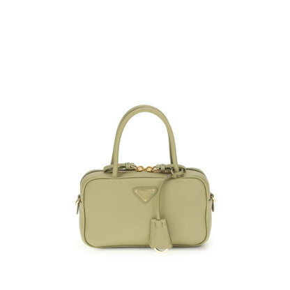 Prada Grüne Kalbshaut Bos Taurus Handtasche – Eleganz und Funktionalität vereint