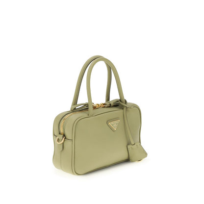 Prada Grüne Kalbshaut Bos Taurus Handtasche – Eleganz und Funktionalität vereint