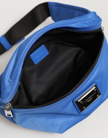 Dolce & Gabbana Blauer Nylon-Taillen-Gürteltasche für Herren - Elegante Borse Bag