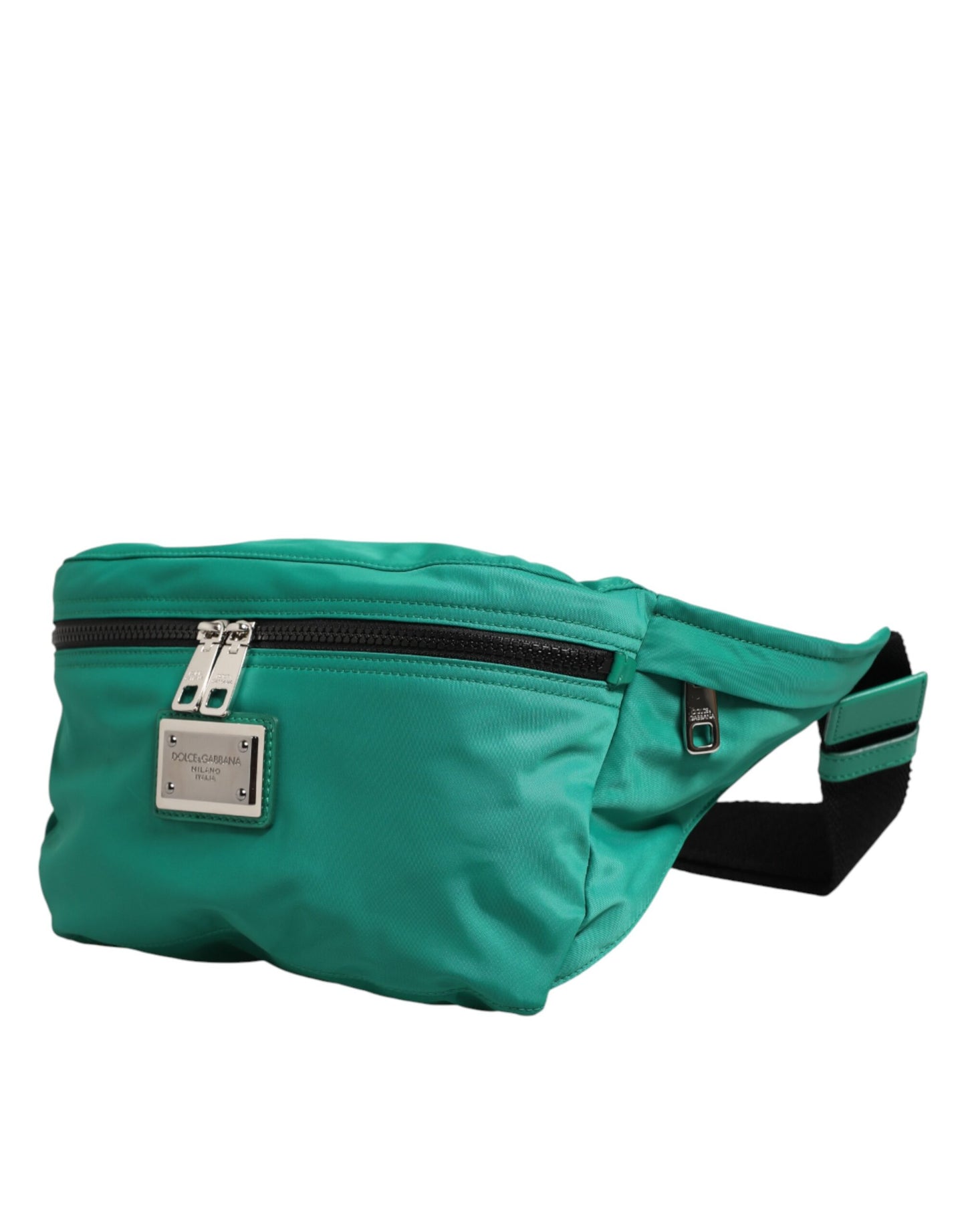 Dolce & Gabbana Herren-Gürteltasche aus Nylon mit Logo-Plakette in Grün