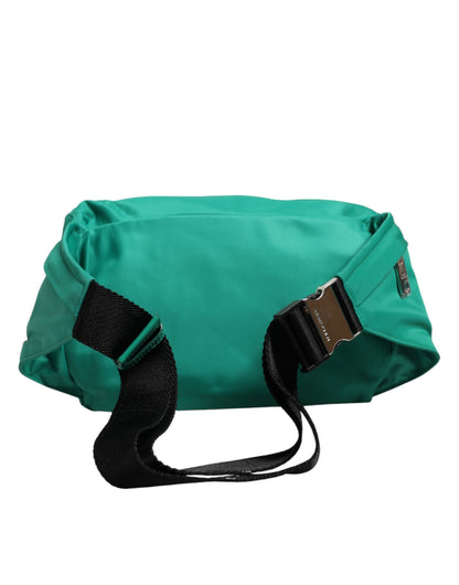 Dolce & Gabbana Herren-Gürteltasche aus Nylon mit Logo-Plakette in Grün