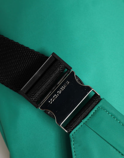 Dolce & Gabbana Herren-Gürteltasche aus Nylon mit Logo-Plakette in Grün