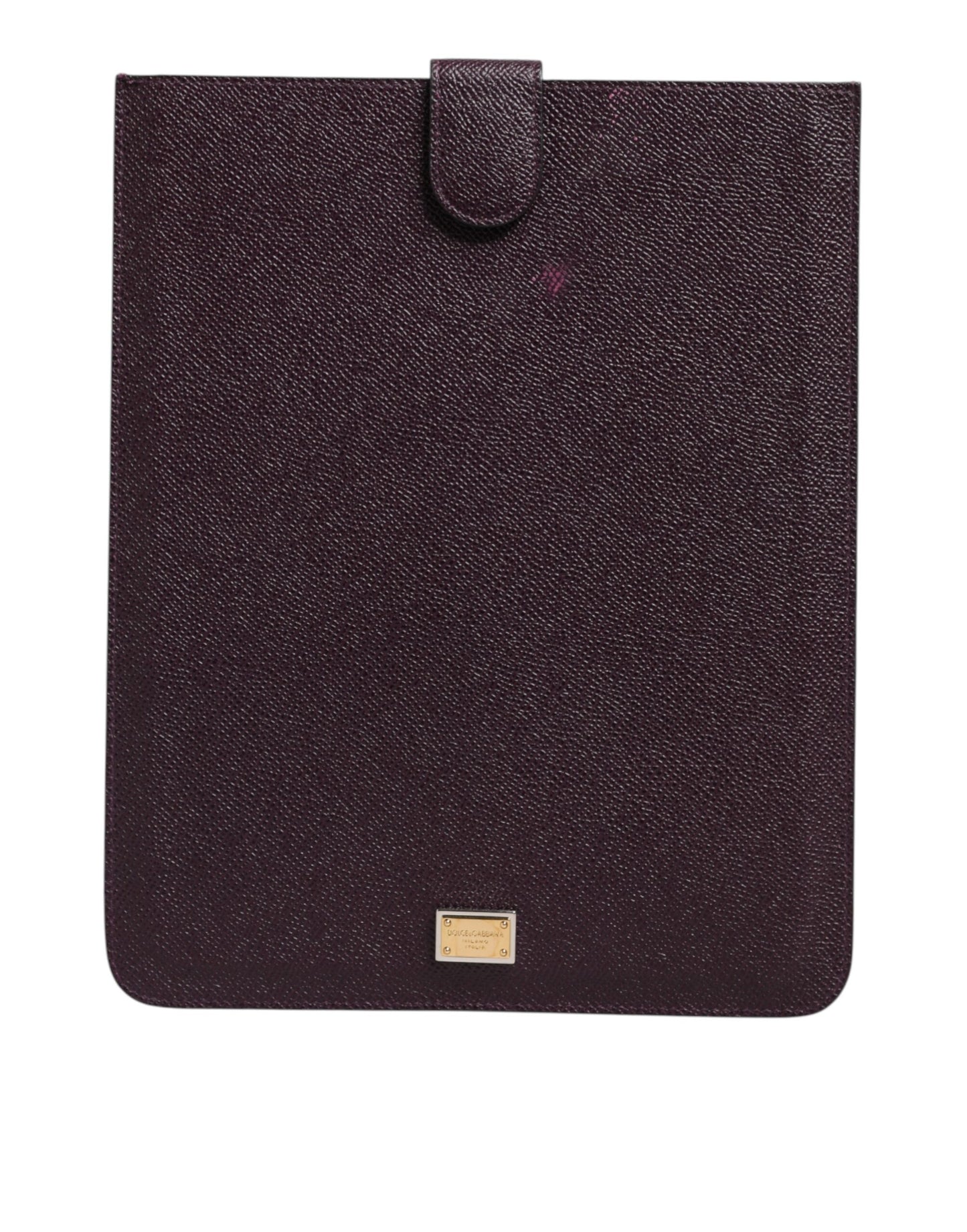 Dolce & Gabbana Dunkelbraune Leder-Tablet-Hülle mit Logo-Plakette