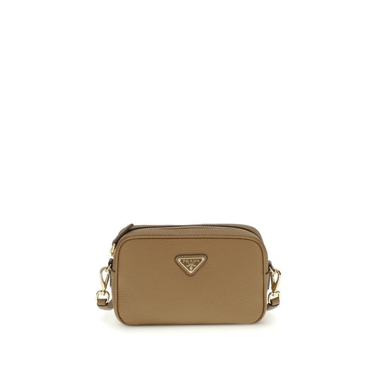 Prada Beigefarbene Kalbshaut Bos Taurus Mini Schultertasche – Eleganz für Jeden Tag