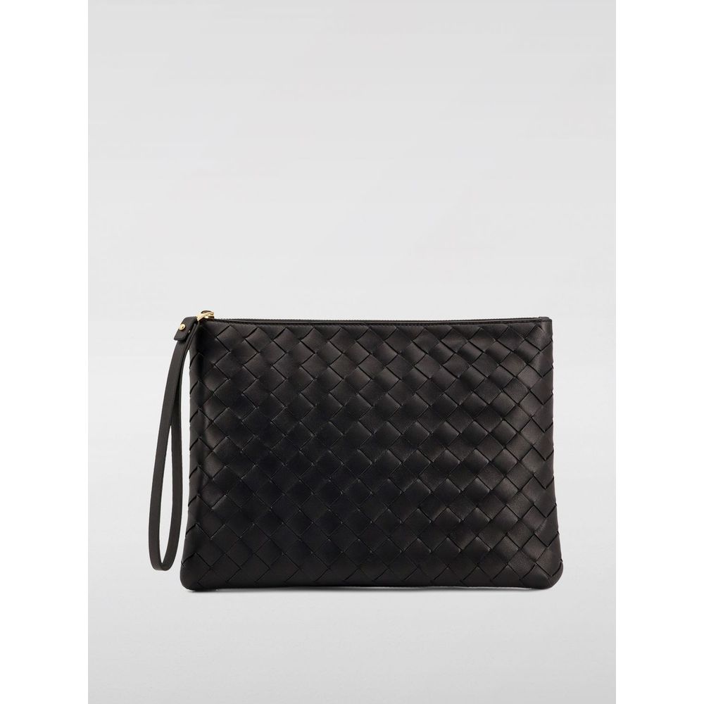 Bottega Veneta Schwarze Lederhandtasche aus gewebtem Leder