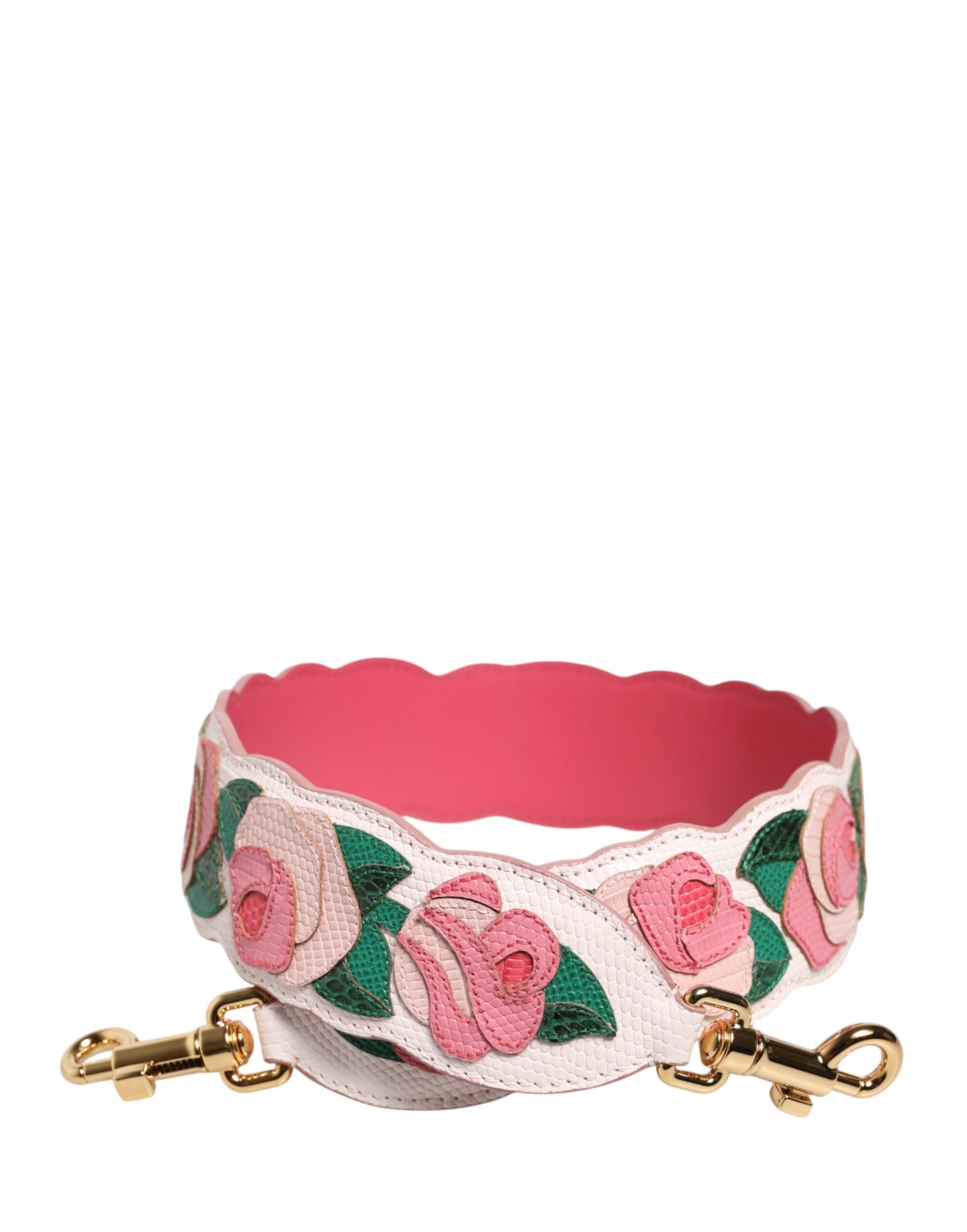 Dolce & Gabbana Florale Kalbsleder Schultergurt für Damenhandtaschen
