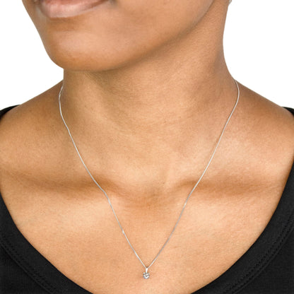 Amazon Essentials Lab-Made Yellow and White Gold Diamond Pendant Necklace (formerly Amazon Collection)