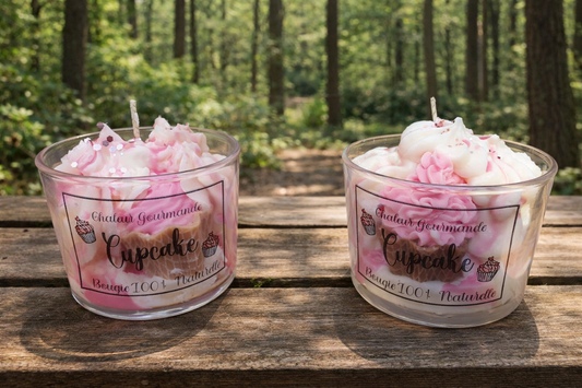 2x Cupcake Duftkerzen Handgefertigt - 100% Natürliches Sojawachs