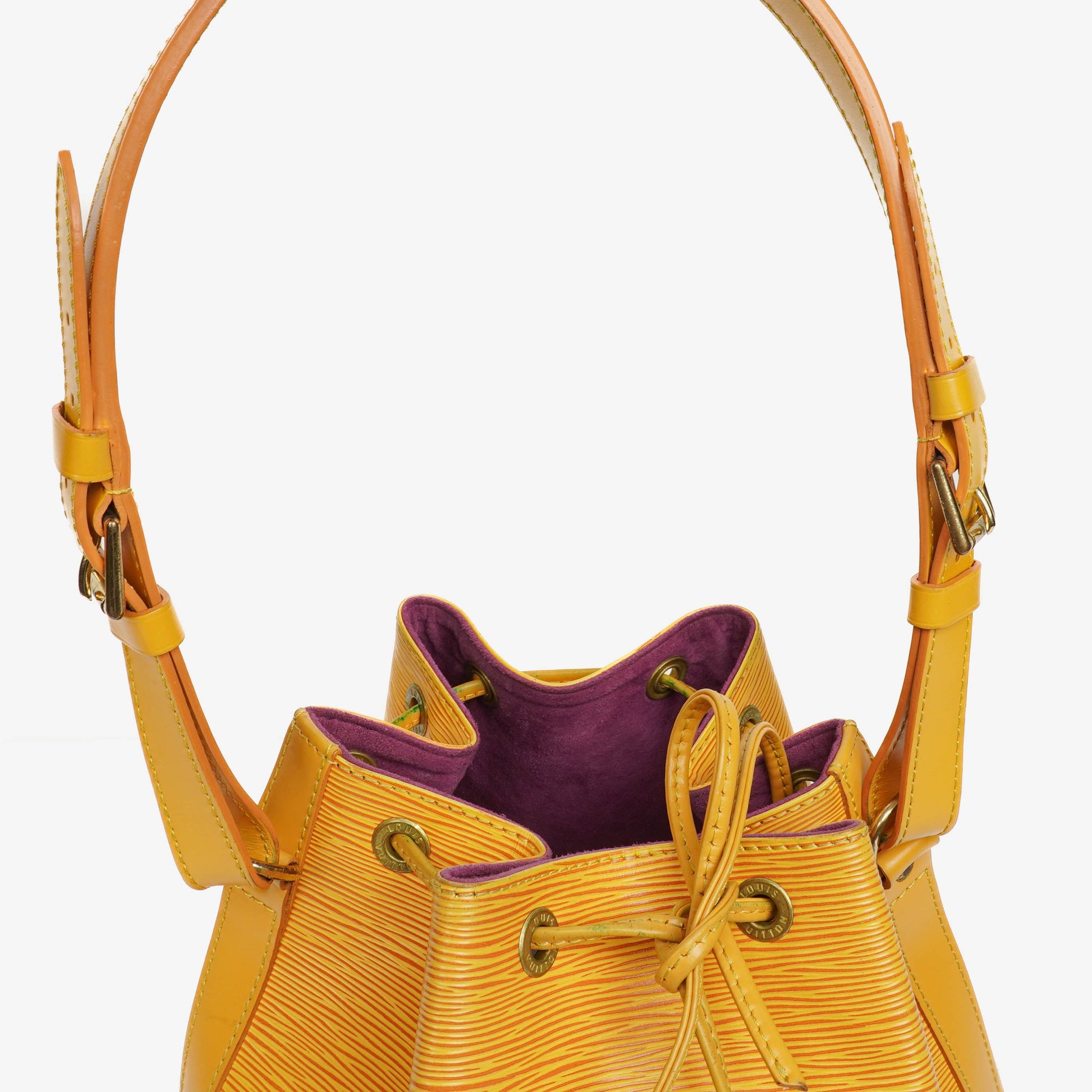 Louis Vuitton Petit Noe Schultertasche aus gelbem Epi Leder
