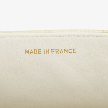 Chanel Medium Classic Single Flap Tasche aus weißem Stoff mit 24K vergoldeter Hardware