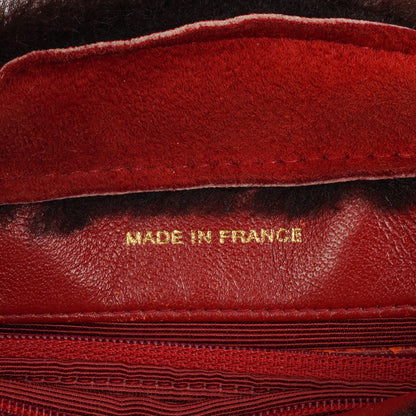 Chanel rote Handtasche aus Wildleder und Lammfell