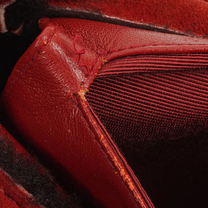 Chanel rote Handtasche aus Wildleder und Lammfell