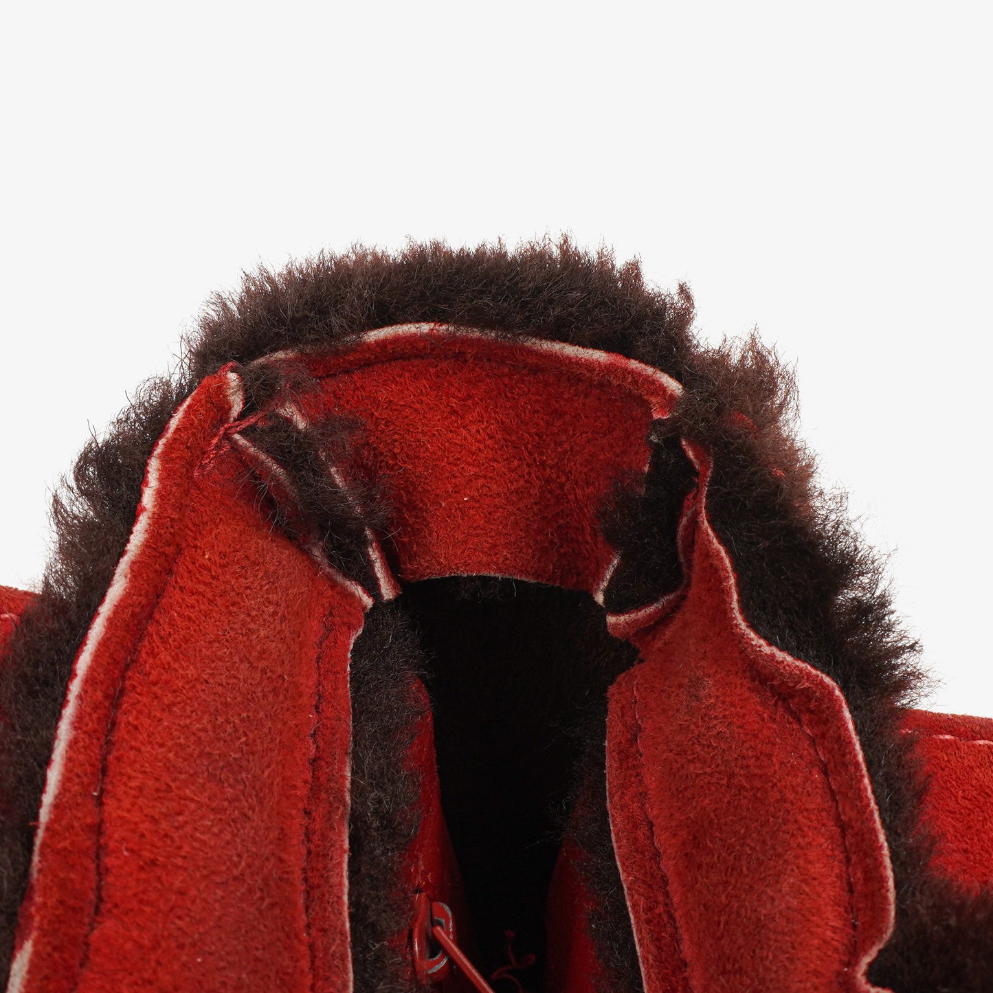 Chanel rote Handtasche aus Wildleder und Lammfell